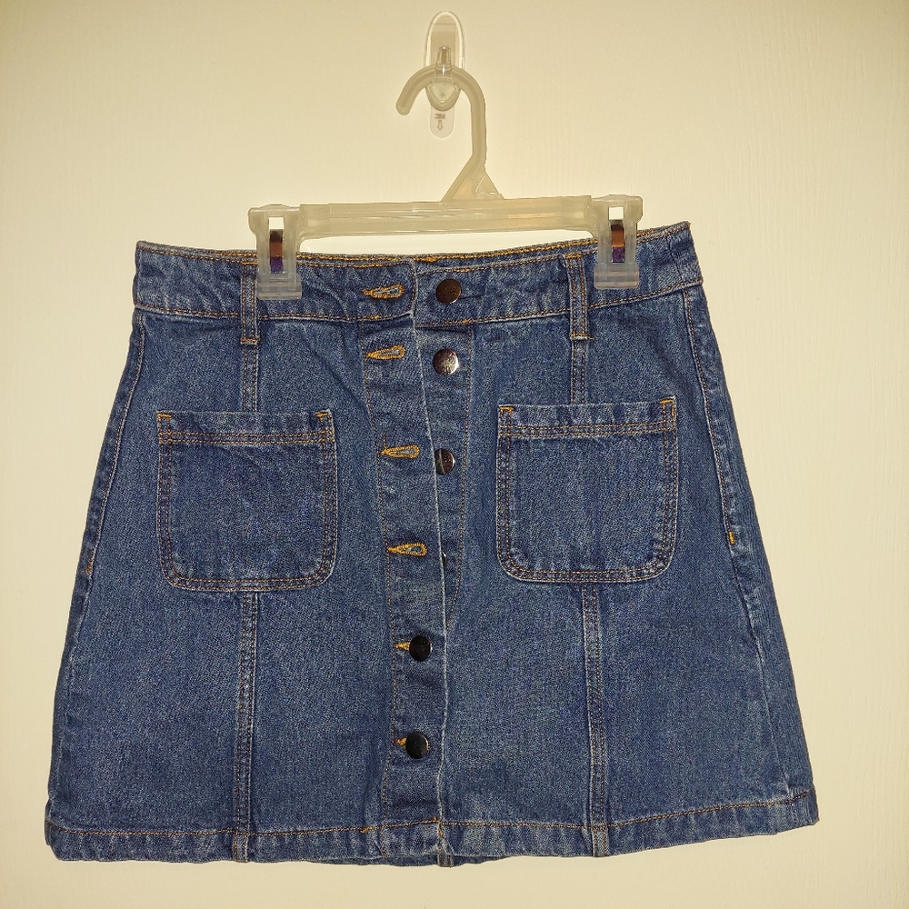 High waisted button up skirt